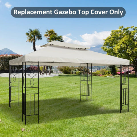 Rootz Replacement Roof for Metal Garden Gazebo - Cream - Polyester - 118.11 cm x 157.48 cm x cm