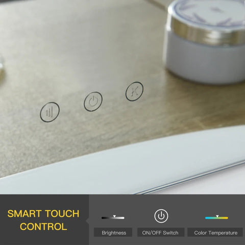 Rootz Schminkspiegel – Weiß – Holzwerkstoff, Glas – 16,33 cm x 5,31 cm x 20,07 cm