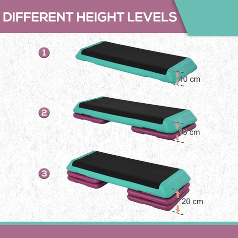 Rootz Step Board - Zwart, Groen, Paars - Pvc, Pp - 43.3cm x 15.74cm x 7.87cm