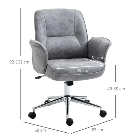 Rootz Office Chair - Desk Chair - Swivel Chair - Ergonomic Work Chair - Light Gray - 67 x 69 x 92-102 cm