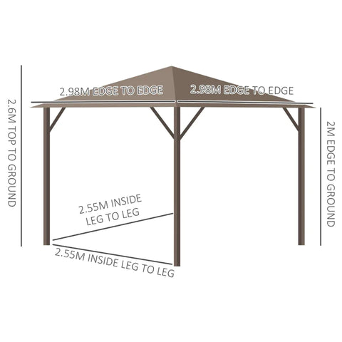Rootz Gazebo - Garden Gazebo - Pavillon - Garden Pavillon - Party Tent - Brown
