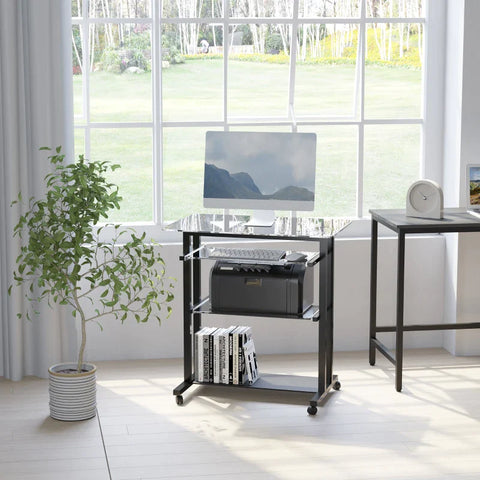 Rootz Computer Desk - Gaming Table - Gaming Desk - Desk - With Keyboard Shelf - 80 Cm X 51 Cm X 83 Cm