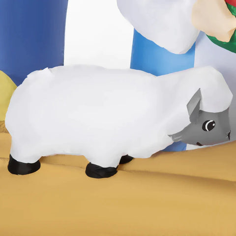 Rootz Christmas Decoration - Archway - Herring - Bungee Cords - Blower - Blue + Brown - 206 x 95 x 157 cm