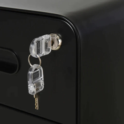 Rootz File Cabinet - Rolling Container - Office Container - 3 Drawers - Home - Office - Black