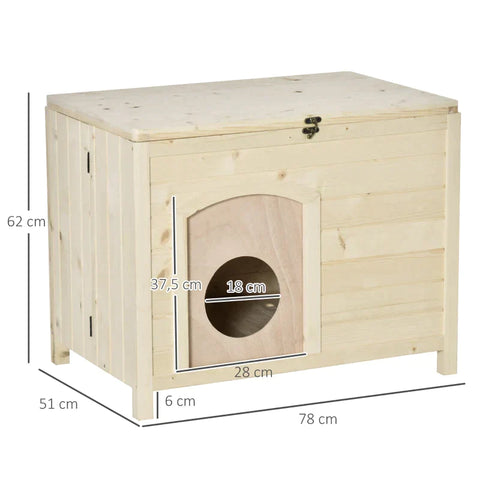 Rootz Haustierhaus – faltbares Haustierhaus – Tierheim – Katzentoilette – Massivholz – 78 cm x 51 cm x 62 cm