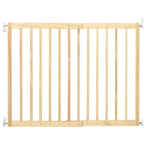 Rootz Door Gate - Pet Gate - One Hand Operated - With Press Holders - Natural - 102cm x 2cm x 73cm