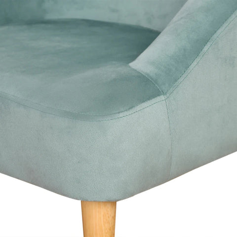 Rootz Armchair - Children's Armchair - With Ottoman - For 3 To 5 Years Children - Cute Design - Velvet Look Armchair - Green - 51 cm x 51 cm x 50 cm