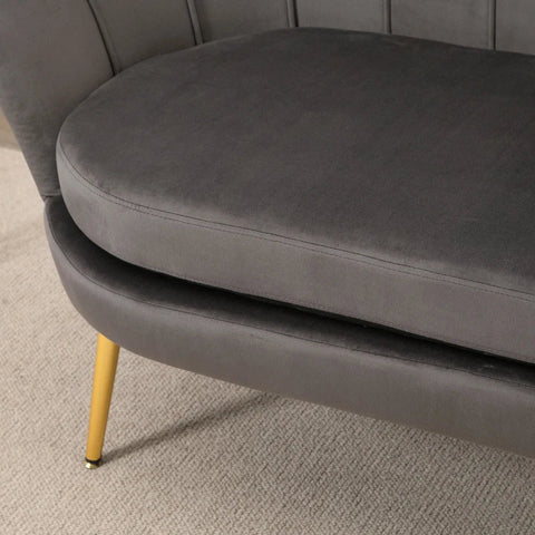 Rootz Sofa - 2 Seater Fabric Sofa - Sofa Seating - Lounge Sofa - Gray - 133 x 63 x 75 cm