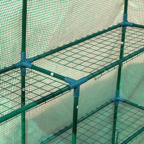 Rootz Kas - Folie Kas - Inloop Kas - Met 8 Planken - Koud Kader - 214 x 143 x 195 cm