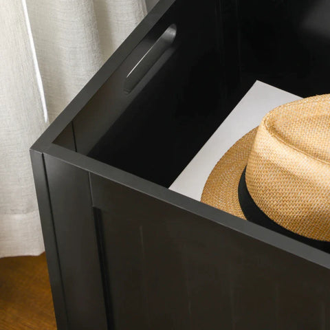 Rootz Bench With Storage Space - Country House Style - Kinds Of Toys - Including Safety Hinges - Living Rooms - Chest - Storage Box - Black - 81L x 40W x 46H cm