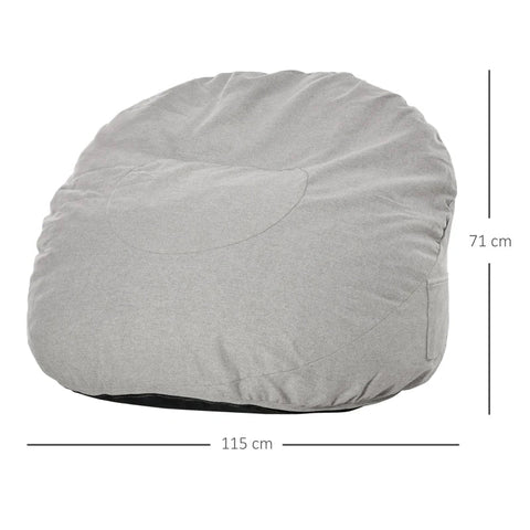 Rootz Beanbag - Sofa Beanbag - Floor Chair - Washable Cover - Light Grey