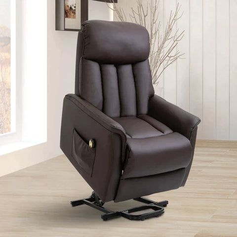 Rootz Armchair - Electric Stand-up Chair - Tv Chair - Relaxation Chair - Reclining Function - Imitation - Leather Brown - 80 x 94 x 104 cm