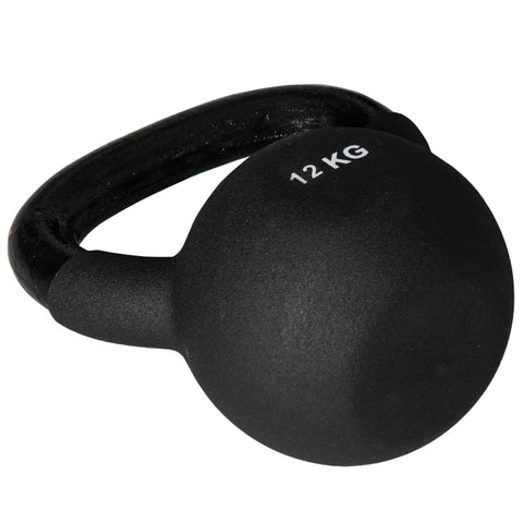 Rootz Kettlebell - Massive Kettlebell - 12 Kg - With Plastic Coating - Steel/PVC - Black - 20 x 13 x 22 cm
