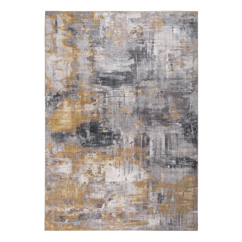 Rootz Carpet - Rug - Easy-care - Short Pile Rug - Indoor And Outdoor - Home - Living Room - Grey/Yellow - 170 x 120 x 0.7 cm