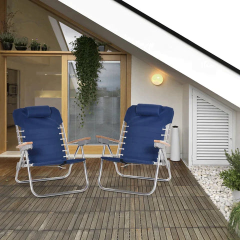 Rootz 2-teiliges Set Campingstuhl – Strandstuhl – Klappstühle – Oxford-Stoff – 69 cm x 62 cm x 73,5 cm