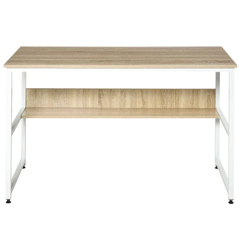 Rootz Desk - Computer Table - Office Table - Study Writing Table - With Shelf - Natural - 120 x 60 x 75 cm