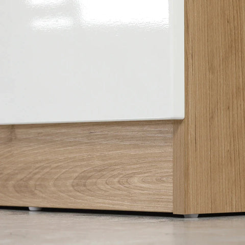 Rootz Shoe Cabinet - Shoe Chest - Drawer - Adjustable Shelves - High-gloss Surface - Chipboard - White - 80 x 32 x 100 cm