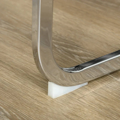 Rootz Chairs - Dining Chair - Dining Room Chair Set - Kitchen Chairs - With Backrest - And Steel Legs - Cantilever Chair - Ergonomically Shaped - Polyester/Steel - Grey - 43.5 x 58.5 x 98.5 cm