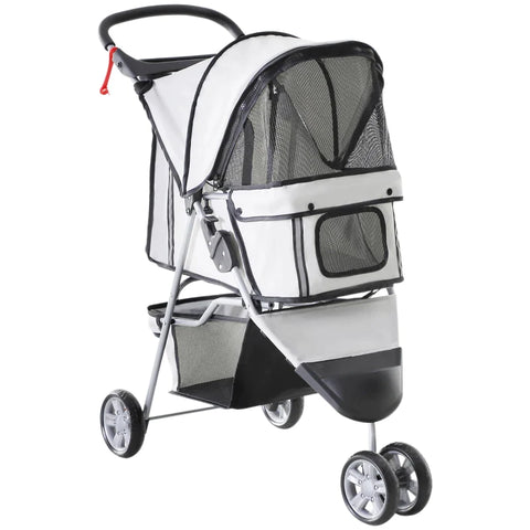 Rootz Dog Stroller - Dog Cart - Dog Buggy - Dog Trolley -  Trolley Pet - Pet Travel Stroller - Puppy Jogger Carrier - Grey - 75L x 45W x 97H cm