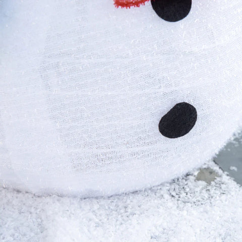 Rootz Christmas Snowman - Christmas Decoration with LED Lights - Model Christmas - Garden Yard Decoration - Foldable - Weatherproof - Polyester - Green + Red + White - Ø30 x 51 cm