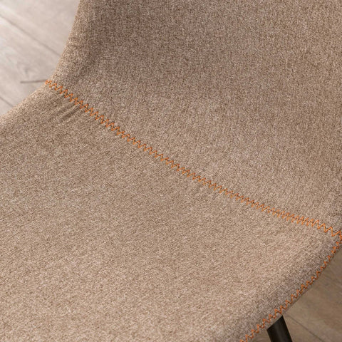 Rootz Dining Chairs - Velvet Look Dining Chairs - Scandinavian Design - Light Brown - 47.5W x 55.5D x 77.5H cm