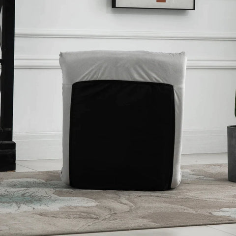 Rootz Vloerstoel - 3-in-1 Opklapbare Vloerstoel - Rugleuning 13 Posities - Verstelbaar Opklapbaar - Ligstoel - Kussen - Metaalschuim - Grijs -55 x 71 x 53,5 cm