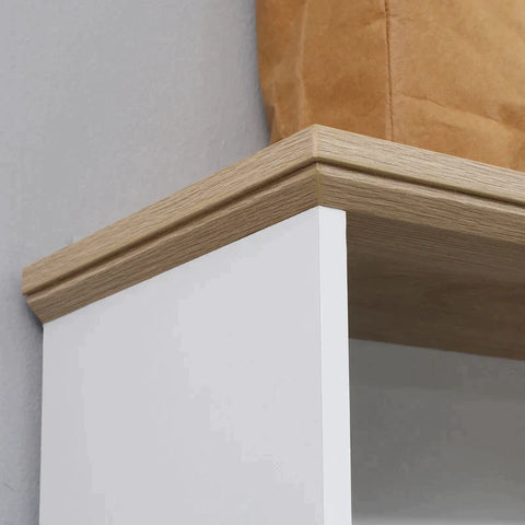 Rootz Kitchen Cabinet - 3 Drawers - Worktop In Wood Look - Large Compartment - White - 101 x 39 x 180.5 cm