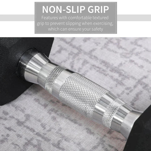 Rootz 2 x 4kg Hexagonal Dumbbells - Rubber Dumbbell - Sports Hex Weights Sets - Weight Lifting Exercise - Home - Gym