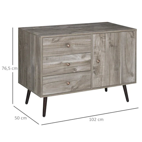 Rootz Chest Of Drawers - Cabinet - Sideboard Dresser Side Cabinet - Bookcase Standing Cabinet - 3 Drawers - Wood - 102 x 50 x 76.5 cm