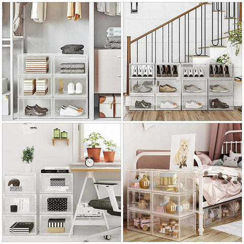 Rootz Shoe Storage Systems - Stackable Shoe Holder - Shoe Box - White - 28 x 36 x 22 cm