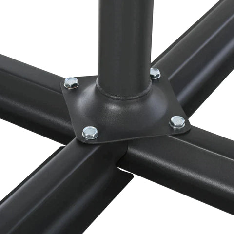 Rootz Parasol Stand - Umbrella Stands - Cross Base - Can Be Filled With Water Or Sand - 4-piece Parasol Stand - Steel - HDPE Plastic - Black - 80 x 80 x 56 cm