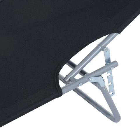 Rootz Sun Lounger - Garden Lounger - Lounger Beach - Foldable Sun Lounger - With Sun Protection - Black - 187 x 58 x 36 cm