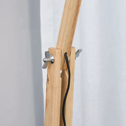 Rootz Floor Lamp - Adjustable Shade - Adjustable Floor Lamp - Lamp - Wood/Metal - 64 x 18 x 133 cm