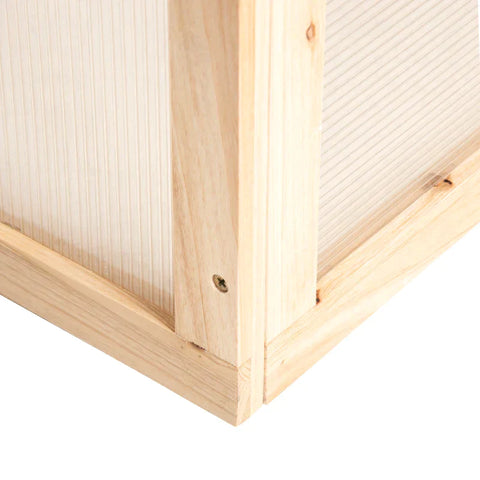 Rootz Broeikas - Plantbed Met Deksel - Kas Kader - Hout En Polycarbonaat - Weerbestendig - Naturel - 102 x 71 x 53 cm