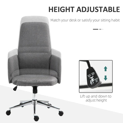 Rootz Office Chair - Ergonomic Office Chair - Swivel Chair - Rocker Function - Armrests - Gray - 61 x 67 x 112.5-120.5 cm
