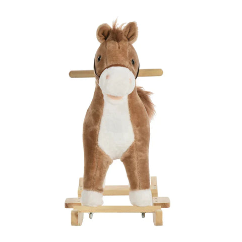 Rootz Rocking Animal - Rocking Horse - Baby Rocking Animal - Animal Sounds Toy - Brown - 65 x 32.5 x 61 cm
