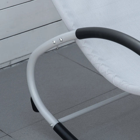 Rootz Rocking Chair - Garden Chair With Rocking Function - Light Grey - 65 x 144 x 83 cm