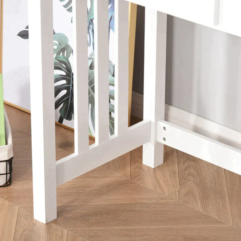 Rootz Desk - Desk With Removable Shelf - Study Table - Console Table - Computer Desk -  Writing Desk With 4 Drawers - Home - Office - White