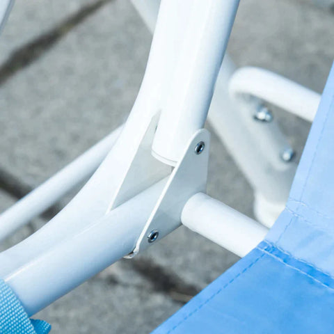 Rootz Kinderhängematte – 2-Sitzer-Babyschaukel mit verstellbarem Schiebedach – Gartenschaukel – Metall – Blau – 110 x 74 x 113 cm