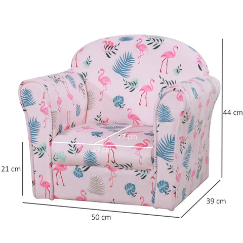Rootz Kinderfauteuil - Kinderkamerbank - Kinderbank - Minibank - Fauteuil voor 3-6 jaar - Polyester - Roze - 50 x 39 x 44 cm