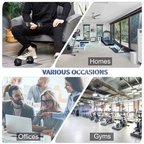 Rootz 2x5kg Hexagonal Dumbbells - Rubber Dumbbell - Knurled Handle - Sports Hex Weights Sets - Weight Lifting Exercise - Home - Gym