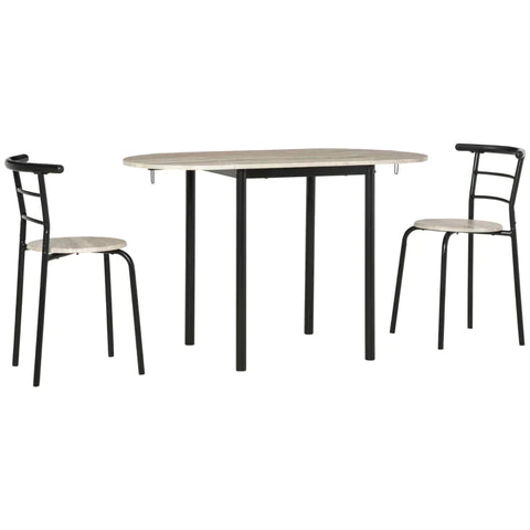 Rootz 3-piece Seating Group - Oval Table With Two Chairs - Black + Natural - 120 x 60 x 75 cm