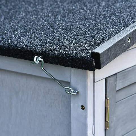 Rootz Small Animal Hutch - Rabbit Hutch - Guinea Pig Hutch - Outdoor Enclosure Cage - Outdoor Animal Hutch - Fir Wood - Light Grey - 150 cm x 52.5 cm x 68 cm