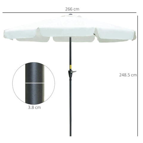 Rootz Parasol - Parasol Patio - Umbrella - UV Protection Umbrella - Garden Umbrella - 8 Ribs - Adjustable - Aluminum - Steel - Polyester - Beige