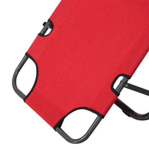 Rootz Sonnenliege mit Kissen – faltbare Strandliege – 2-stöckige Gartenliege – 2-in-1-Entspannungsliege – Metall + Oxford-Stoff – Rot – 135 x 60 x 89 cm