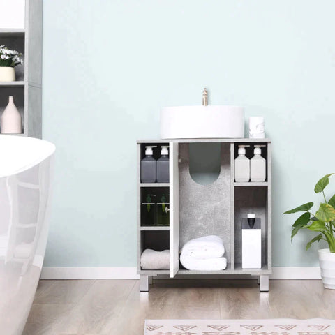 Rootz Vanity Cabinet - Vanity Unit - Gray + White - 60cm x 30cm x 68cm