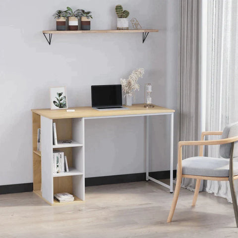 Rootz Computer Desk - Office Desk - Writing Table - Desk - With Shelves - 115x 55x 75H cm