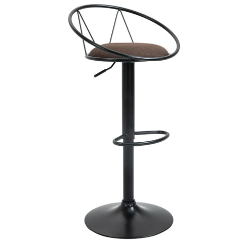 Rootz Bar Stool - Stool - With Footrest - Black/Brown - 51 cm x 46 cm x 100 cm