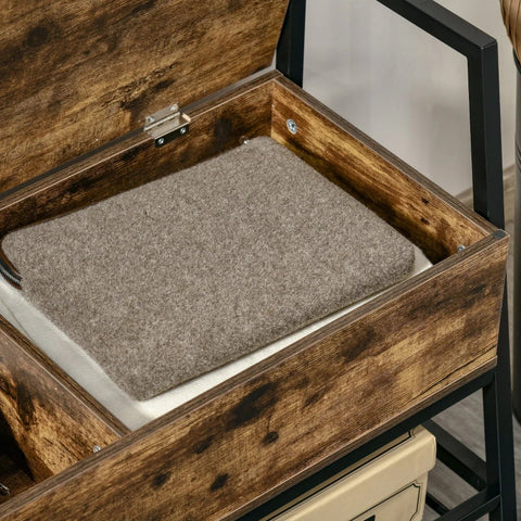 Rootz Schuhbank – Schuhschrank – Industriedesign – Schlafzimmer – Schrank &amp; Flur – Badezimmer im Eingangsbereich – Schwarz – 90 B x 37 T x 60 H cm