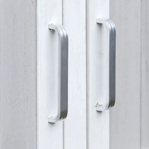 Rootz Opslagschuur - Tuinschuur - Gereedschapsschuur - Tuingereedschapsschuur - Dennenhout - Grijs/Wit - 77 x 58 x 175cm